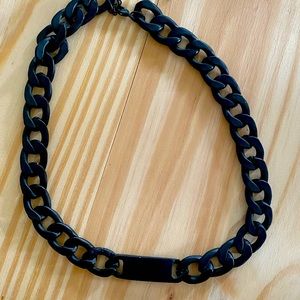 ⛓ Matte Black Chain Nameplate Necklace ⛓